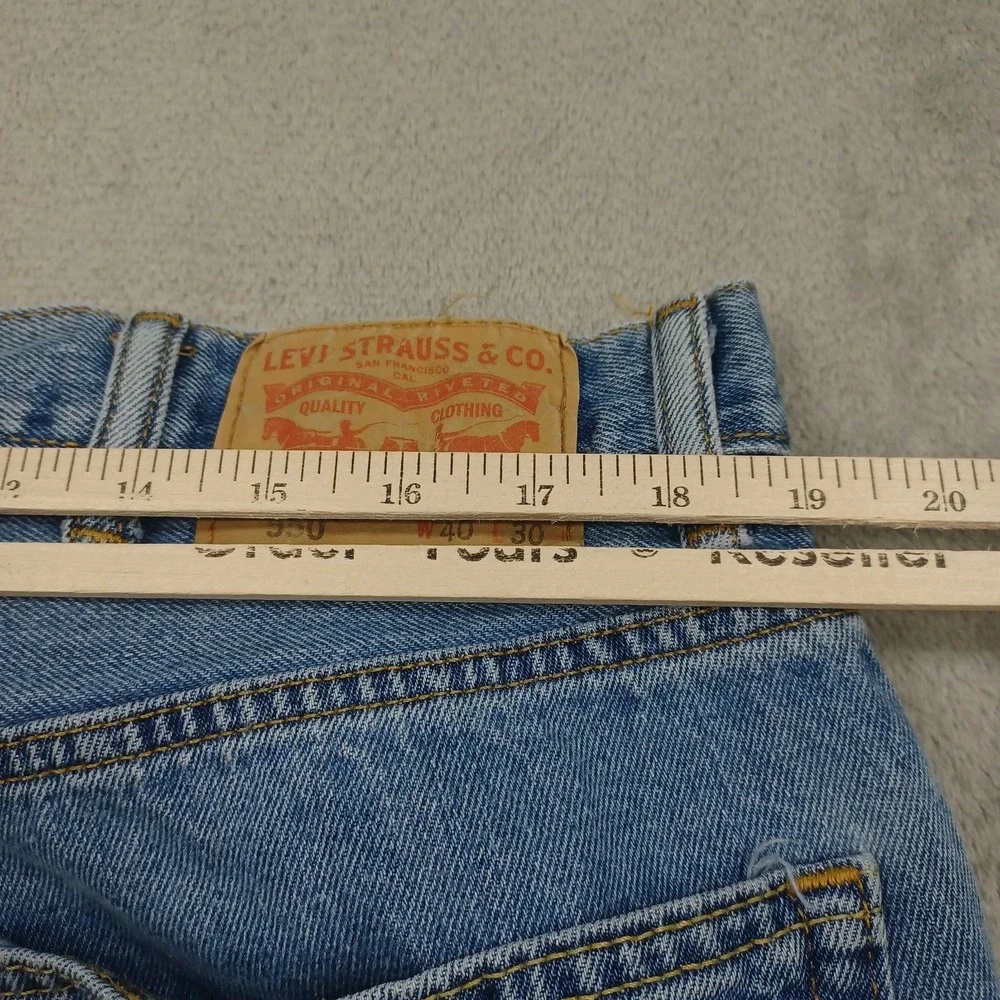 Levis 550 Jeans Mens 40x30 Blue Denim‎ Distressed Relaxed Fit Pockets Modern